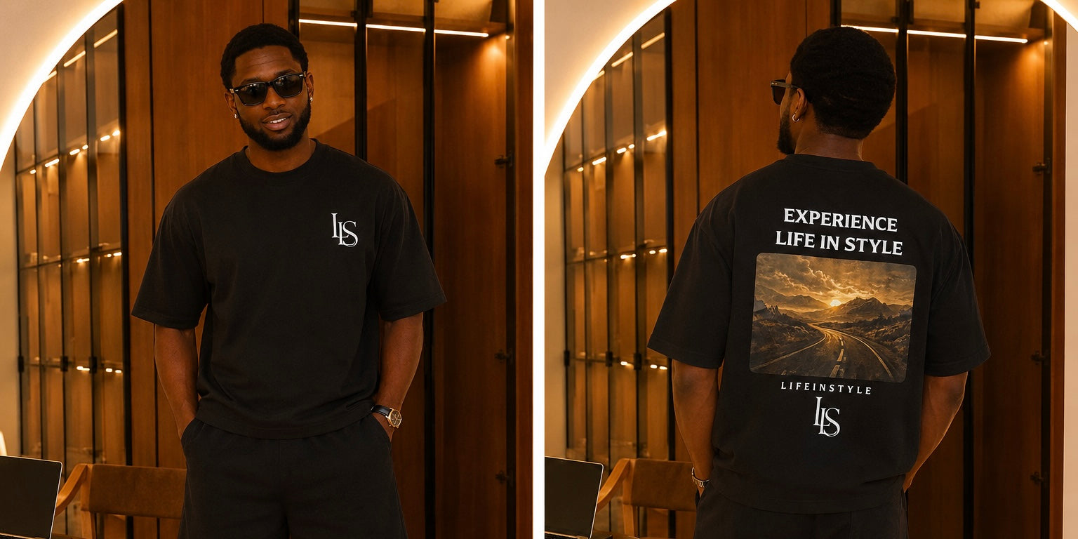 Experience Life In Style Graphic Tee – Black
