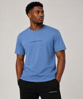 LIFEINSTYLE blue short-sleeve T-shirt worn by model – front view